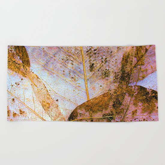 Leaf Skeletons Beach Towel