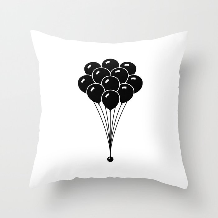 Black Balloons Throw Pillow