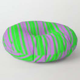 [ Thumbnail: Lime & Orchid Colored Lines Pattern Floor Pillow ]