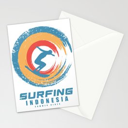 Indonesia surfing Stationery Card