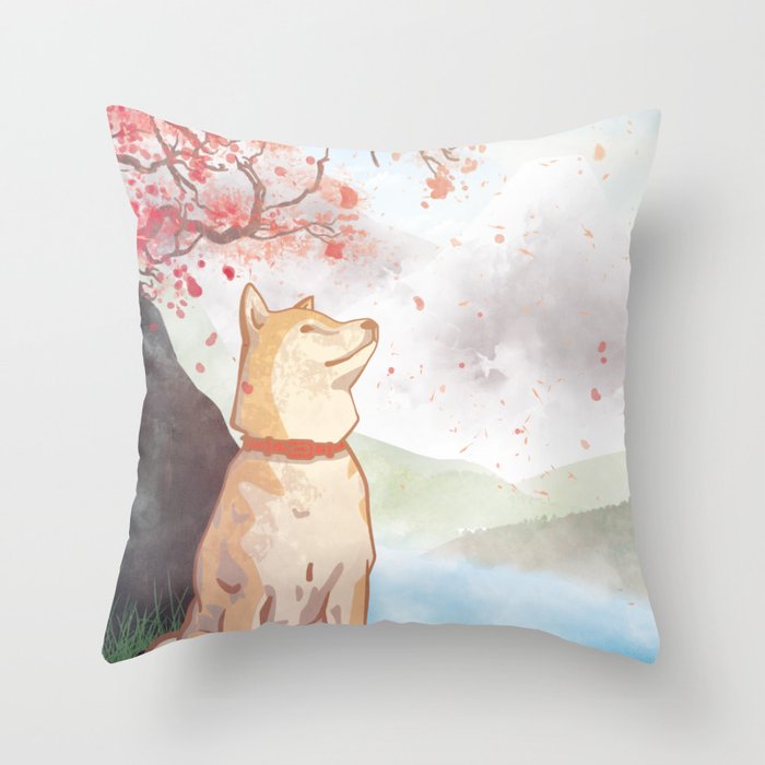 shiba inu throw pillow