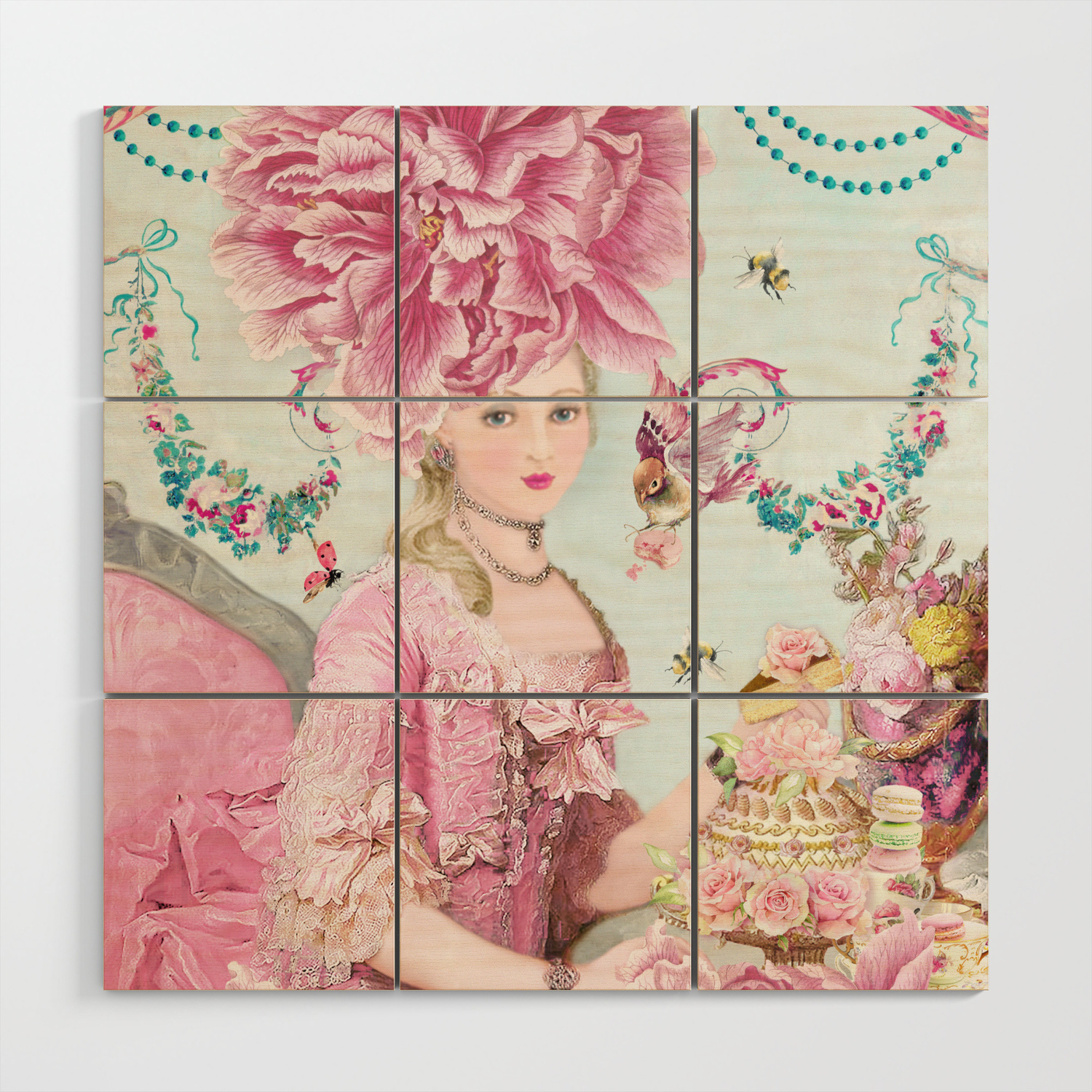 Marie Antoinette Wallflower Wood Wall Art By Wendypaulapatterson
