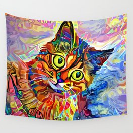 Cat art Wall Tapestry