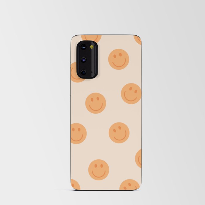 Yellow Retro Happy Face Android Card Case