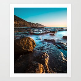 Coalcliff Beach Art Print | Photo, Wollongong, Texture, Blue, Rocks, Australia, Seascape, Colour, Morning, Sunrise 