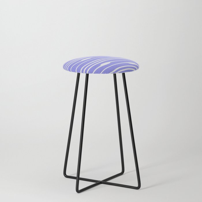 Very Peri Color 2022 stripes pattern Design Counter Stool