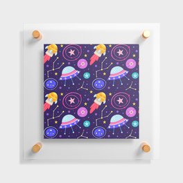 Brightly Colored Outer Space Pattern Floating Acrylic Print