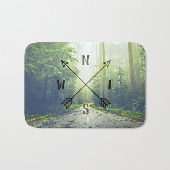 Compass in the Redwoods Bath Mat