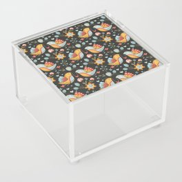 Birds Flowers Bohemian Love Pattern Acrylic Box