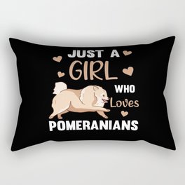 Just A Girl Who Loves Pomeranians Dog Rectangular Pillow