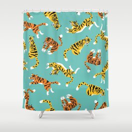 Lovely pattern with tigers Shower Curtain