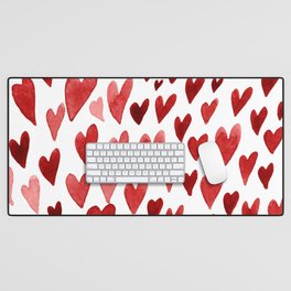 Valentines day hearts explosion - red Desk Mat