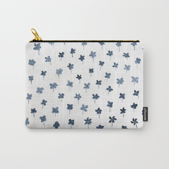Blue Flowers Carry-All Pouch