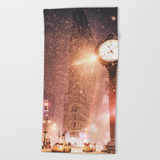 New York City Snow Beach Towel