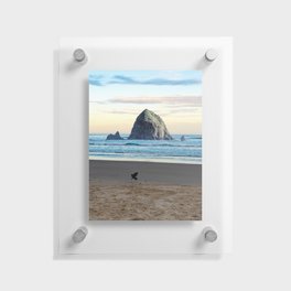 Oregon Coast | Haystack Rock and Baach Collage Floating Acrylic Print