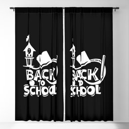 Cute Back To School Illustration Kids Quote Blackout Curtain