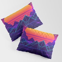 Glowing Sunset Synthwave Pillow Sham
