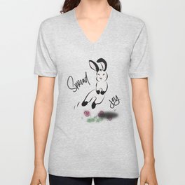 Springing Bunny - Spread Joy V Neck T Shirt