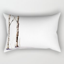 Birch Trees in January Rectangular Pillow