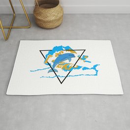 Dolphin in water element Rug