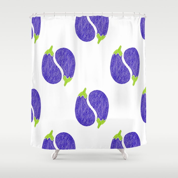 Pattern Eggplant Shower Curtain