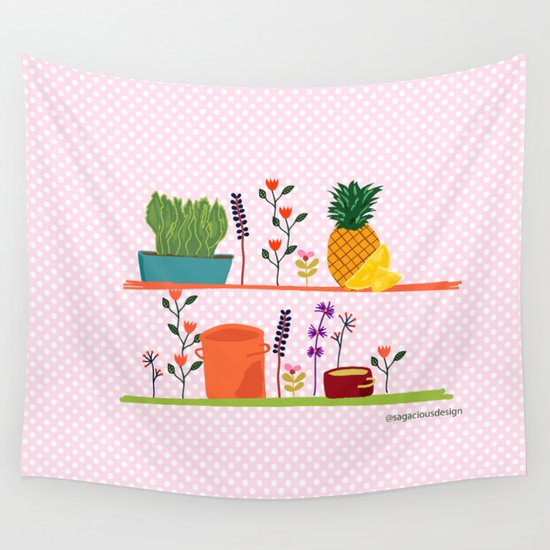 Happy shelf Wall Tapestry