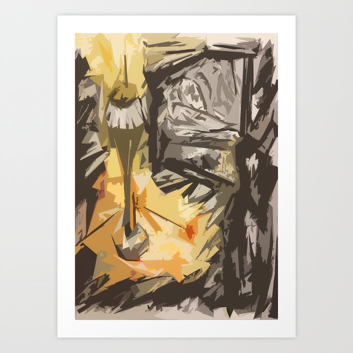 Vintage Abstract Ink Painting Art Print by Nicole Thorsley Society6