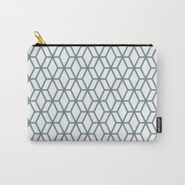 Aqua and White Geometric Tessellation Pattern 16 Pairs 2021 Color of the Year Aegean Teal Carry-All Pouch