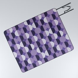 Retro circles grid purple Picnic Blanket