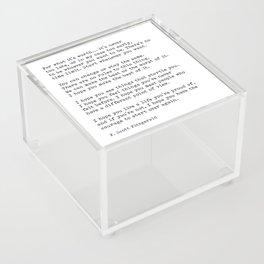 For What It’s Worth, Life, F Scott Fitzgerald Motivational Quote Acrylic Box