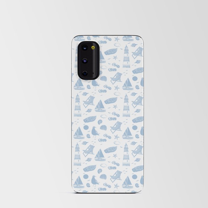 Pale Blue Summer Beach Elements Pattern Android Card Case