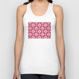 Red and pink gingham checked Unisex Tank Top
