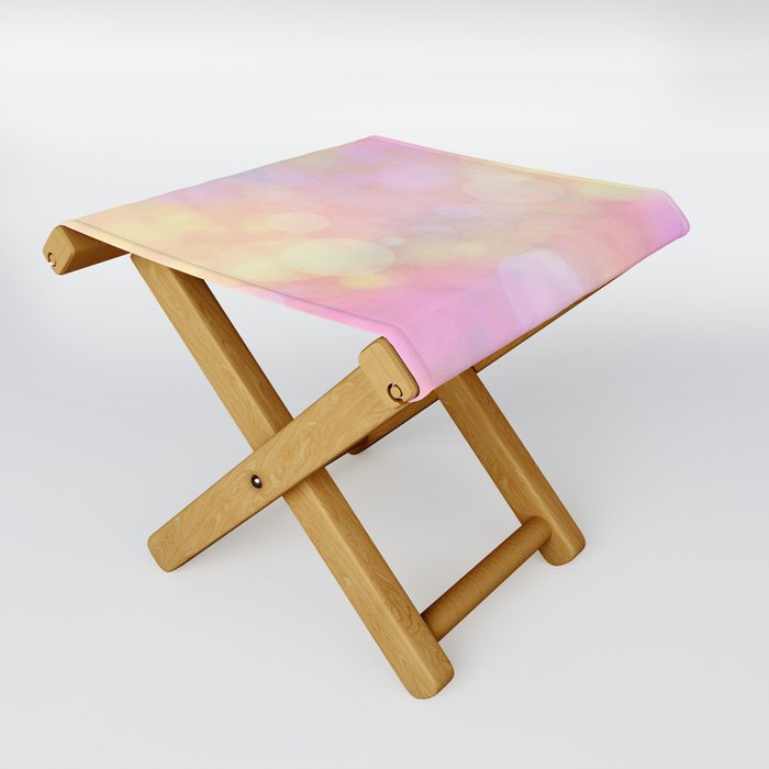 Morning rainbow and clouds Folding Stool