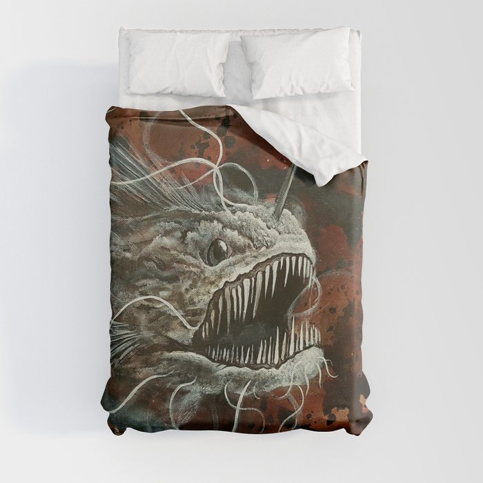 angry angler fish Duvet Cover