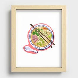 Bowl of Vietnamese Pho Beef and Rice Noodle Soup Recessed Framed Print