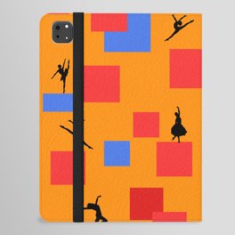 Dancing like Piet Mondrian - Composition in Color A. Composition with Red, and Blue on the orange background iPad Folio Case