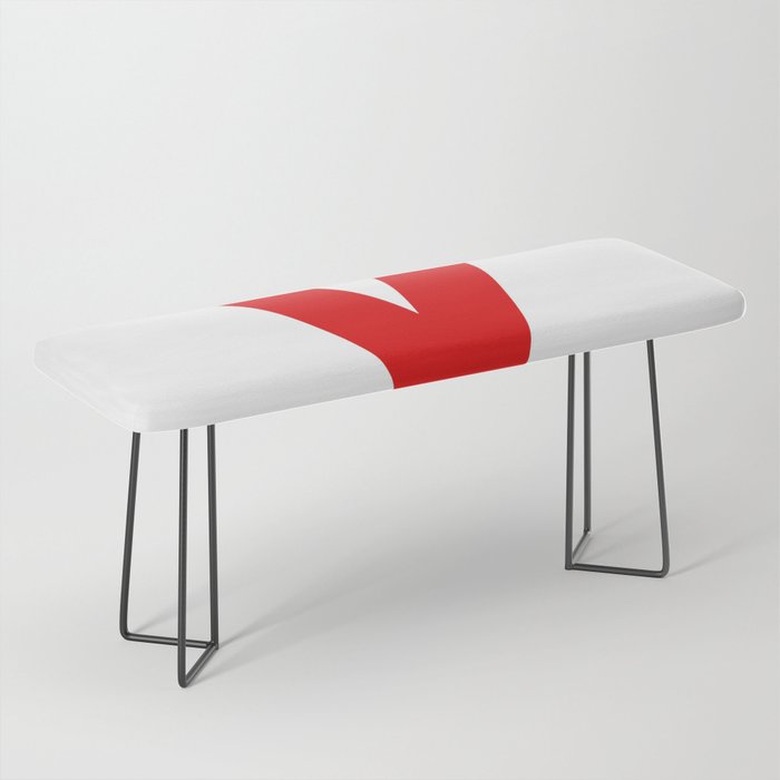 letter V (Red & White) Bench