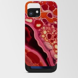 Orange and pink fluid abstract painting iPhone Card Case