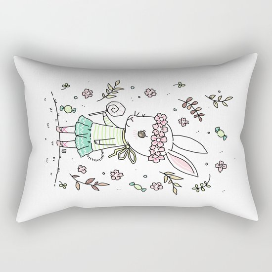 Summer Bunny Rectangular Pillow