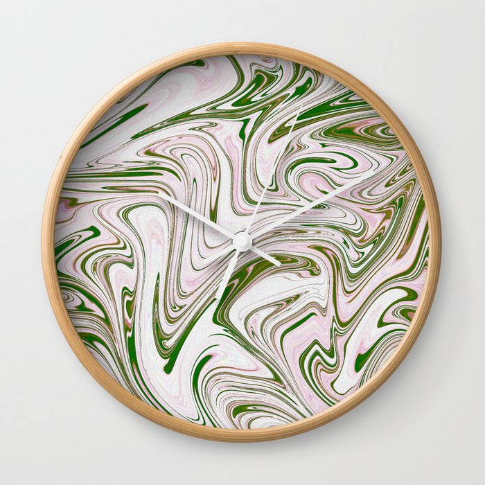 Green Marble Texture Wall Clock