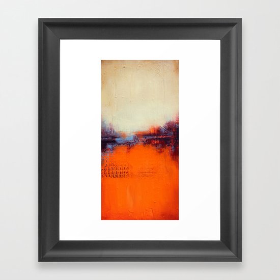 Orange and White Framed Art Print
