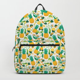 Psych Pineapples Backpack | Curated, Psych, Digital, Pineapples, Tropicalpattern, Pineapplepattern, Suckit, Psychtvshow, Pattern, Graphicdesign 