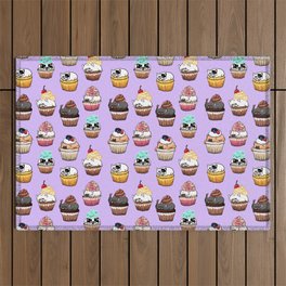 Cupcake Frenchie Outdoor Rug