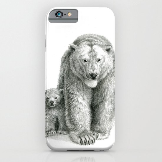 Polar bear and cub SK041 iPhone & iPod Case