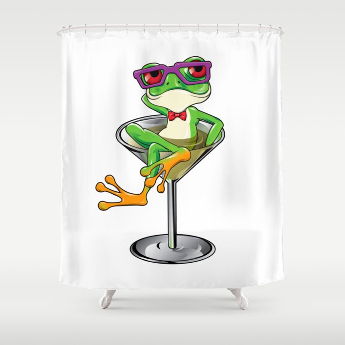 Cartoon Tree Frog Martini Cocktail Shower Curtain By Marios Society6