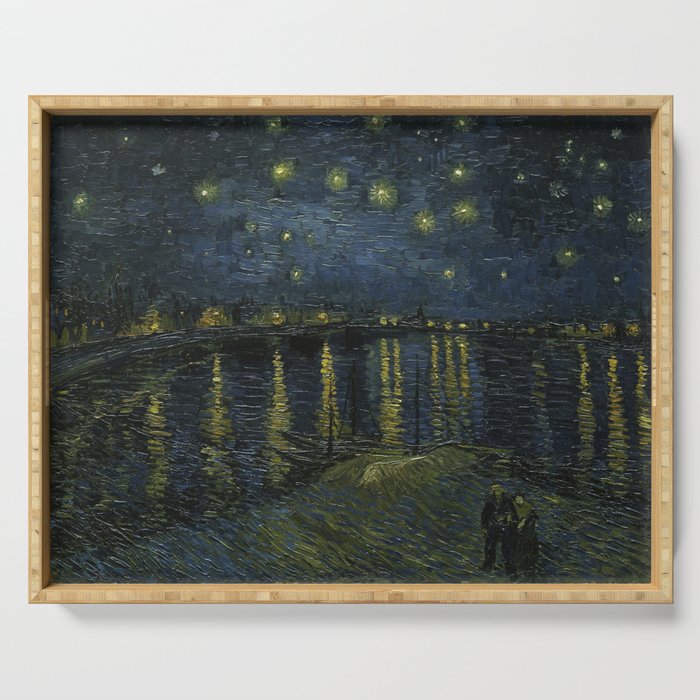 Starry Night Over the Rhone by Vincent van Gogh Serving Tray