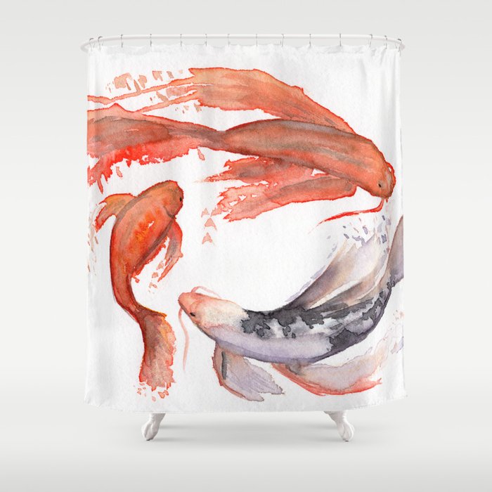 Koi Shower Curtain By Aureliamoon Society6 Koi Shower Curtain