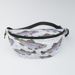 Rainbow Trout Pattern Fanny Pack | Troutart, Digital, Cabindecor, Fisherman, Troutfishing, Troutfish, Ink Pen, Rainbowtroutfish, Hunting, Fishillustration 