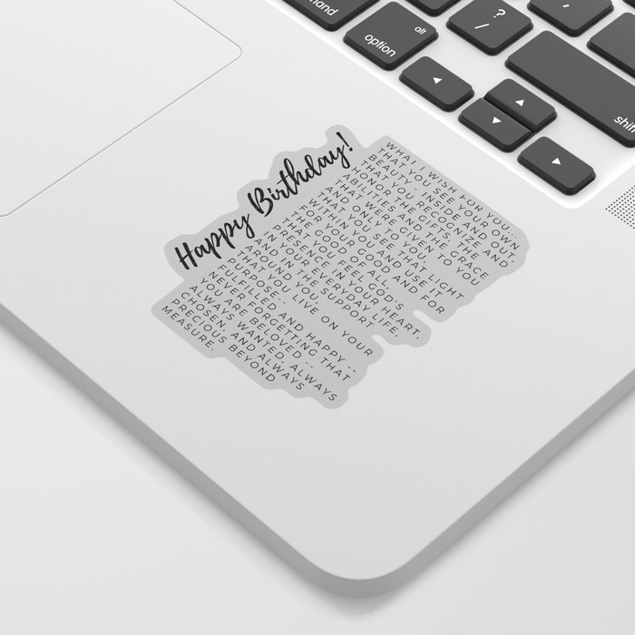 Happy Birthday Greeting Card and Print - What I Wish for You by Christie Olstad Sticker