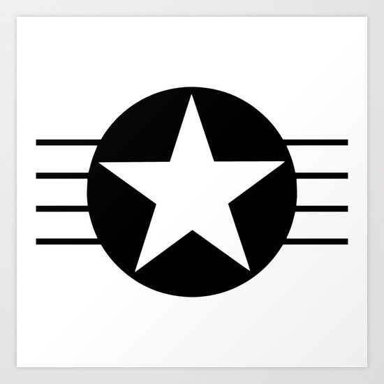 Black and white star Art Print
